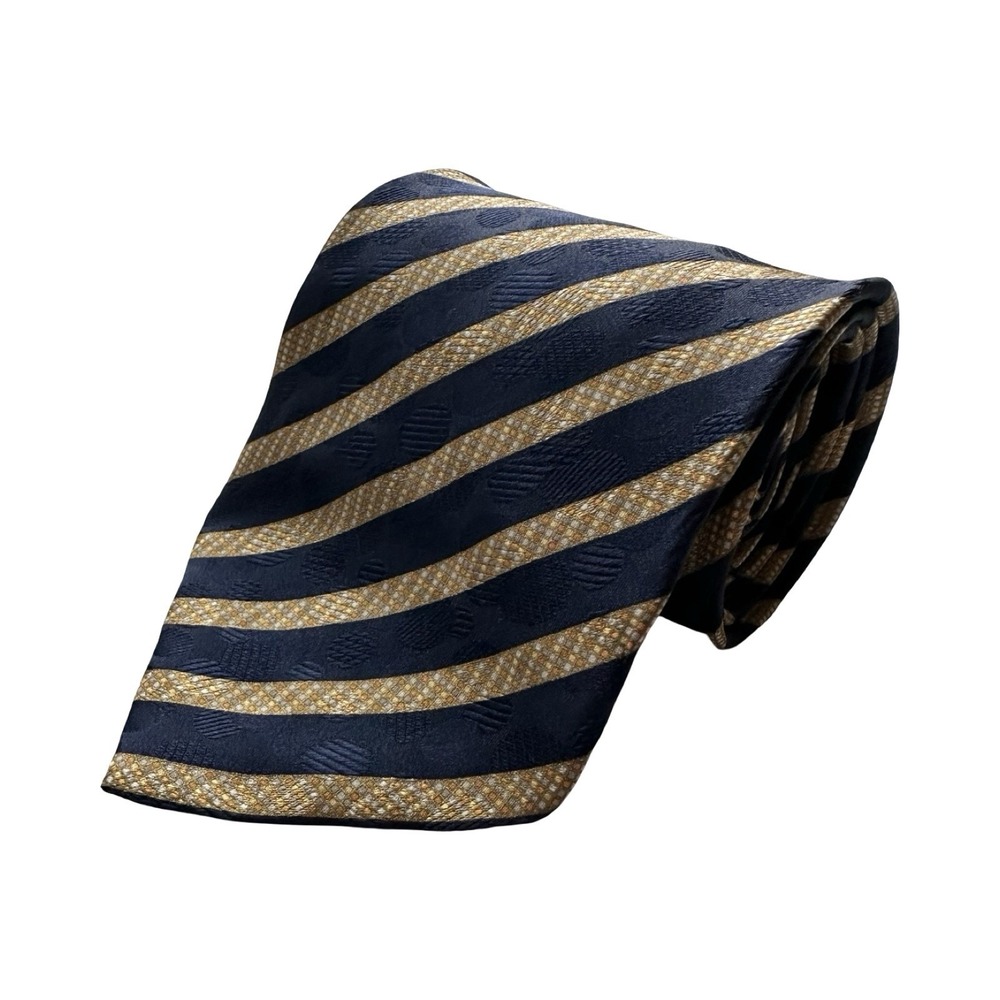 Stefano Ricci Blue Orange Striped Pure Silk Men’s Tie 4 Inch Width